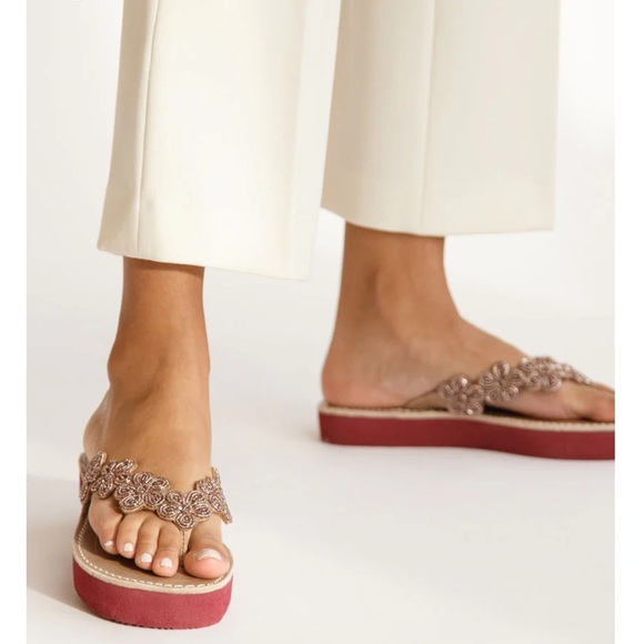 Free People New Laidback London Conley Leather Sandal Silky Pink Best seller 🌸☀️ - Picture 4 of 8